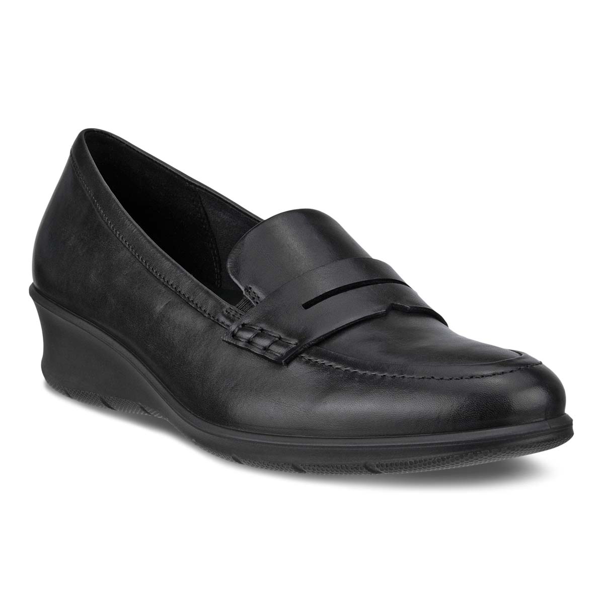 Ecco Felicia Loafer Black Leather Womens Comfort Slip On Shoes 217323-01001 In Size 41 In Plain Black Leather